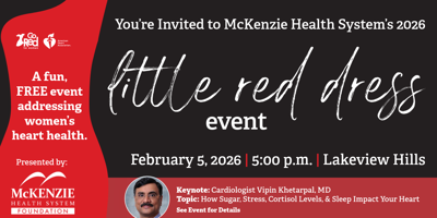 Little Red Dress campaign graphic promoting women’s heart health awareness.